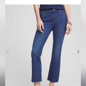 Chicos Girlfriend Fray Hem Kick Flare Jean